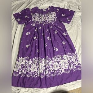 Anthony Richards Woman Purple Floral House Dress Sz 1X Pockets Muumuus